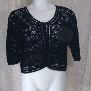 Bay Studio Sexy Black Crochet Top Jacket Arm Cover NWOT